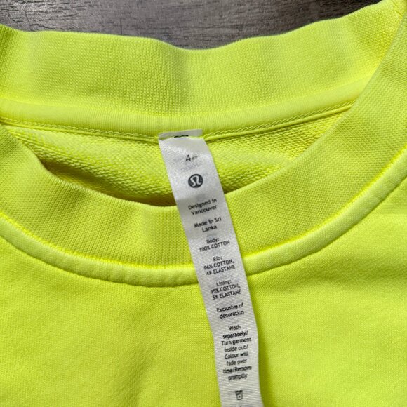 *NEW Lululemon Women's Perfectly Oversized Cropped Crew Sweatshirt - Yellow - Picture 5 of 9